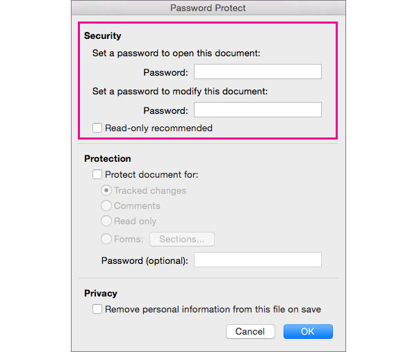 word 2016 protect a document from editing