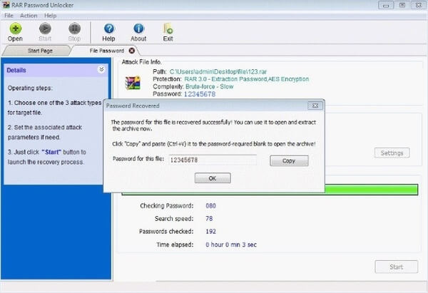 crack rar file password without software