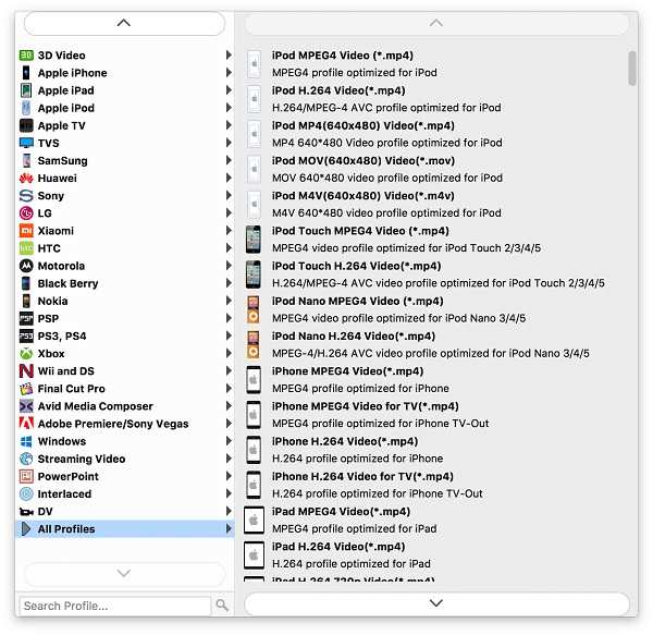 Choose output format