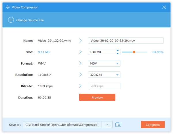 compress mp4 file to less than 5mb