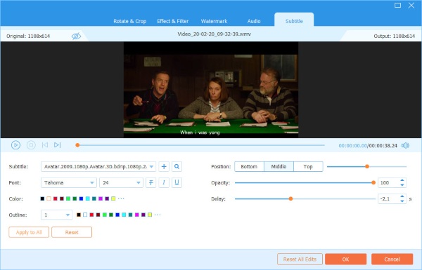 Video Converter Ultimate edit subtitle