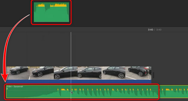 Click Drag Audio Timeline iMovie