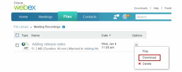 Webex Download File