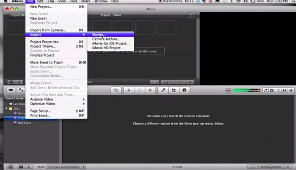 Mac Import Videos to Imovie
