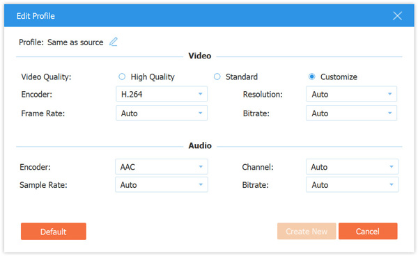 Custom MP4 Settings