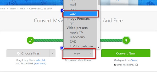 Select Output Format