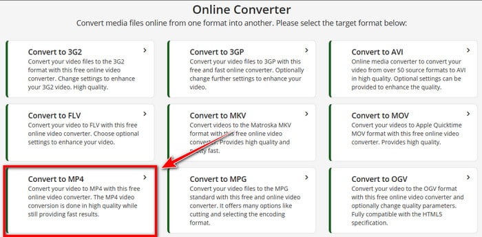 Onlineconvert OGV MP4