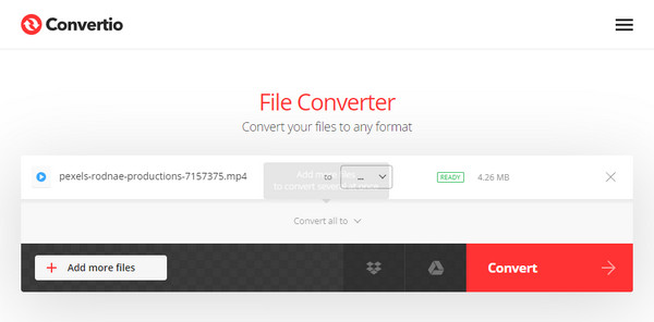 Convertio Click Convert Button