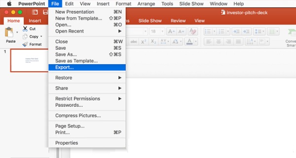 how to save powerpoint presentation as video on mac