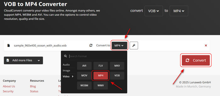 Vob to Mp4 Cloudconvert