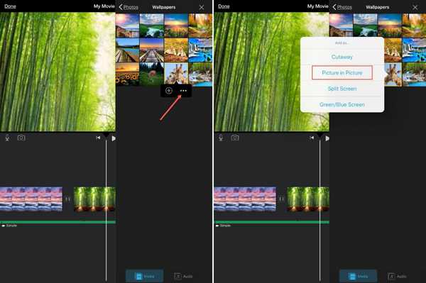 iMovie create picture in picture iPad