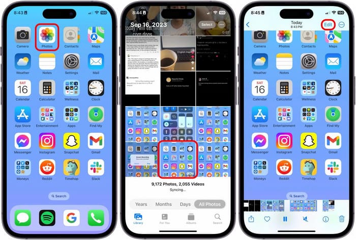 Photos App Edit Video