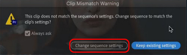 Premiere Aspect Ratio Change Sequence Settings