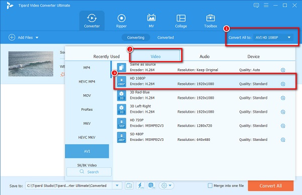 Select Output Resolution