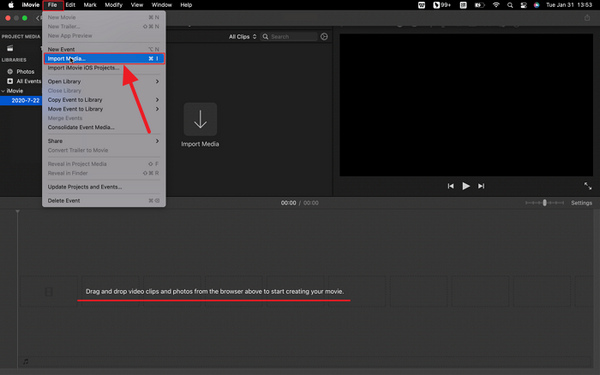 Import Video In Imovie