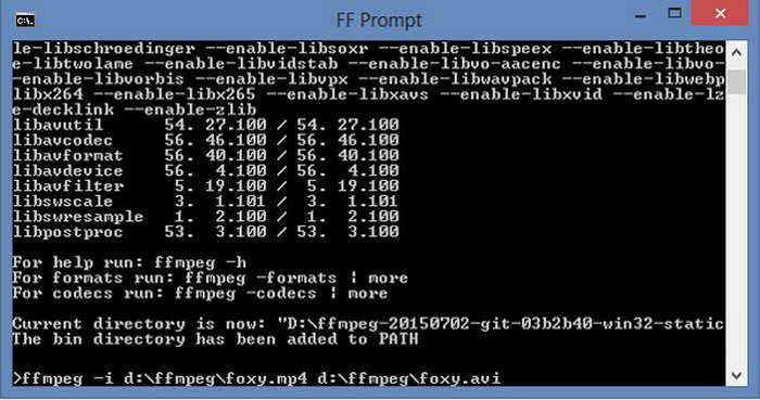 FFMPEG Video Conversion