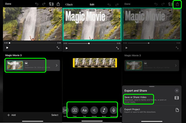 Turn Live Photos to Video iMovie