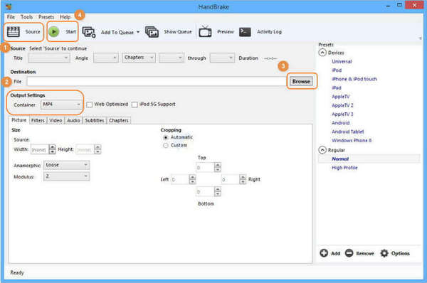 Convert MP4 to M4A Handbrake