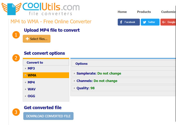 Convert  to MP3 using free software or online converters