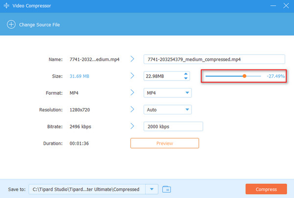 Tipard Compress Size