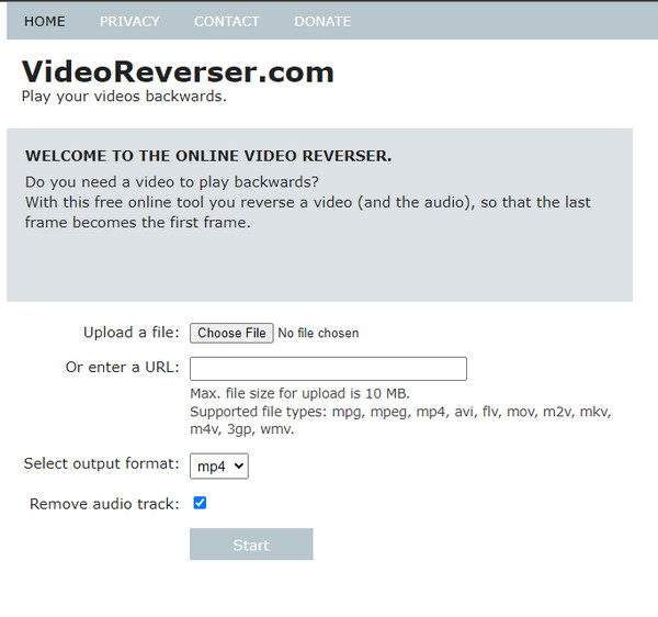 Online Video Reverser