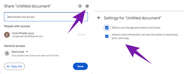 Google Drive Grant Permission