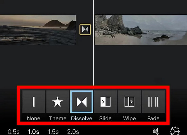 Select Transition iMovie