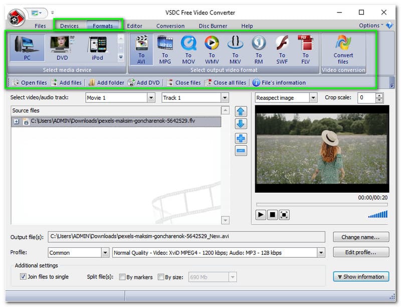 how to use vsdc free video converter