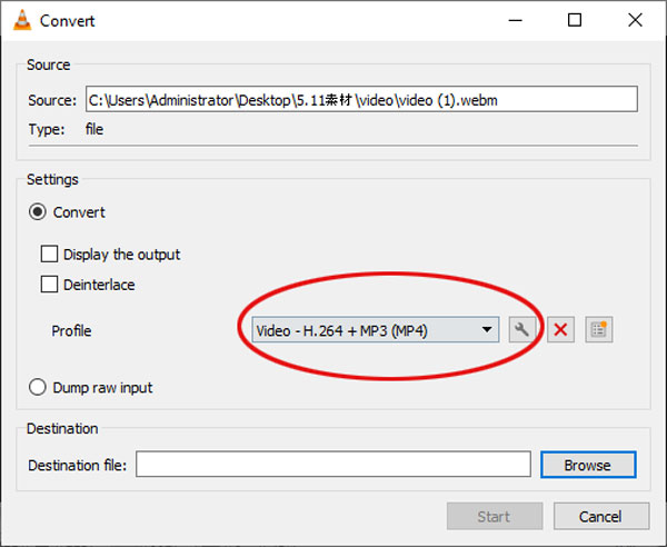 how to convert webm to mp4 with vlc