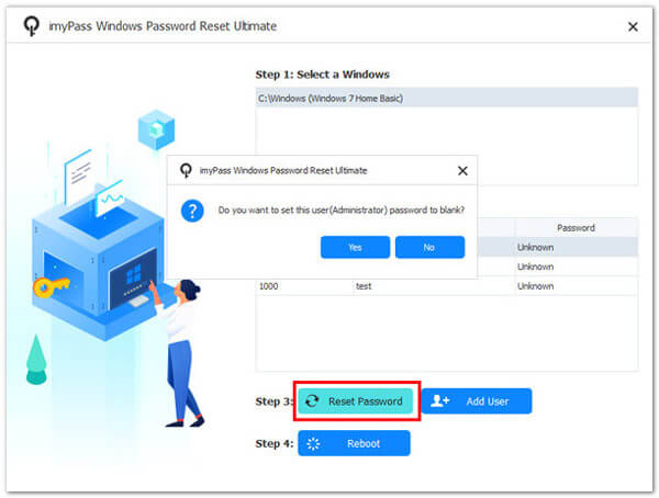 IMYPASS Windows password reset. Сбросить пароль через password reset.