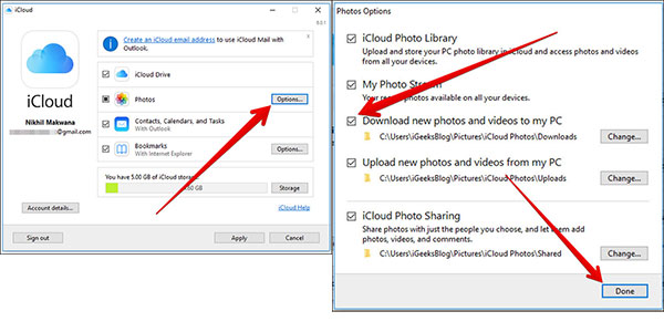 how to download pictures from icloud iphone to laptop windows 10